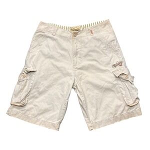 Vintage Y2K Billabong Mens 36 Spell Out Baggy Cargo Shorts Surf Skater Beige